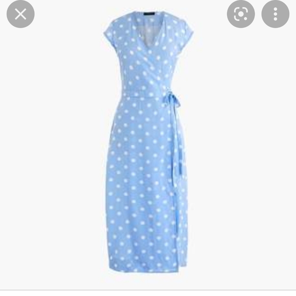 J.Crew Polka Dot  midi wrap dress in soft viscose material size SMALL - Picture 2 of 5